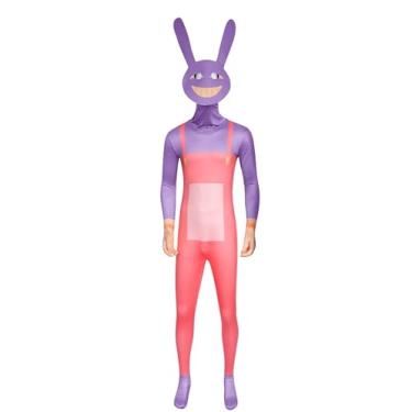 Imagem de Cheayog Anime incrível vestido de circo digital engraçado fantasia pomni macacão Ragatha body máscara uniforme de Halloween (rosa, grande)