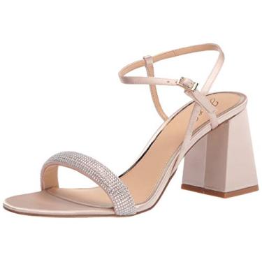 Imagem de Jewel Badgley Mischka Sandália feminina de salto urbano, Champanhe, 9.5