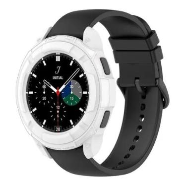Imagem de Case Com Coroa+ Película P/ Galaxy Watch 4 Classic 42mm - Branco - T-S