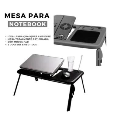 Imagem de Mesa De Apoio Portátil Notebook Com Cooler - Tomate Mesa De Notebook