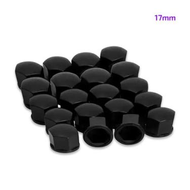 Imagem de Jogo Capa Parafuso Roda Lisa Preta 17mm Tuning com 20 unidades - SHEKP