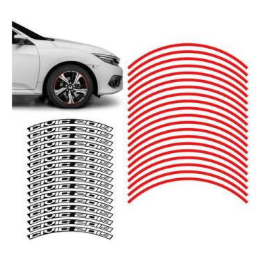 Imagem de Adesivo Filete Roda Calota Honda Civic 2019 Friso Refletivo - Resitank