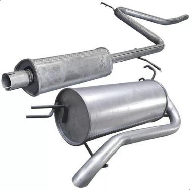 Imagem de Kit Escapamento Abafador+ Traseiro Palio Weekend 1.3 00 A 02 - ScapJá