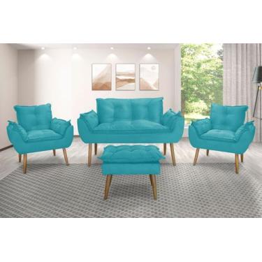 Imagem de Kit Namoradeira Sofá Opala + 2 Poltronas Cadeira Opala + 1 puff - ME, 