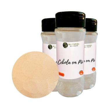 Imagem de Tempero Gourmet Cebola em Pó Premium Alta Qualidade Kit 3 Pote com Dos