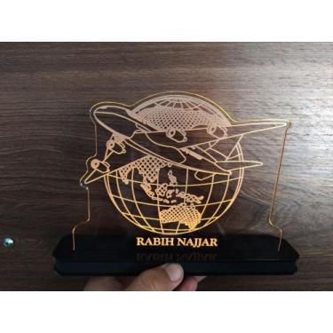 Imagem de Luminária Decorativa com LED Avião Planeta Terra - Hobbies do Ofício, 