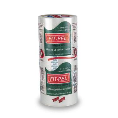 Imagem de Kit Com 5 Fita Adesiva Larga 48Mm X 100M Rolo Transparente - Fitp