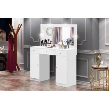 Imagem de Penteadeira Real Com Camarin Com Luz de Led 3 Gavetas Sendo 1 Gaveta C