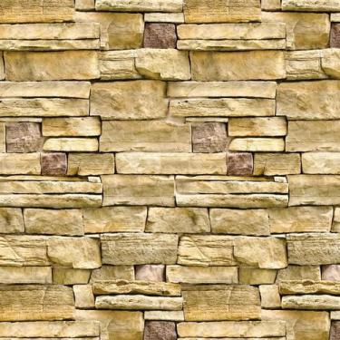 Imagem de Papel De Parede Pedra Canjiquinha Amarela Autocolante Sala - LRP