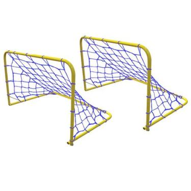 Imagem de Conjunto de Mini Traves/Gols Metálicos Desmontáveis com Rede - KLOPF -