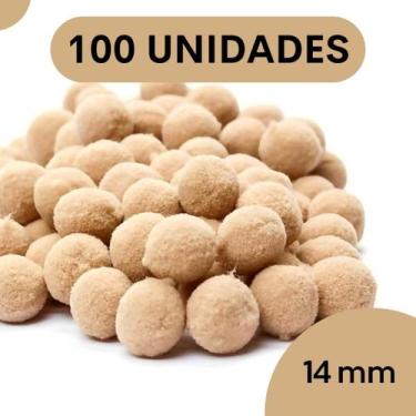 Imagem de Pompom Bege Areia - 14Mm Pacote Com 100 Unidades - Nybc