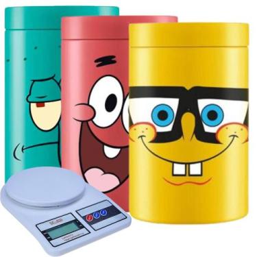 Imagem de Kit Porta Mantimentos Bob Esponja + Balança Digital de Cozinha - indus