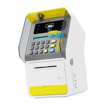 Imagem de Esquirla Cofrinho ATM Cofrinho Festival Aprendizagem precoce com reconhecimento facial Cofrinho de reconhecimento facial Meninas Meninos Crianças Crianças, Amarelo