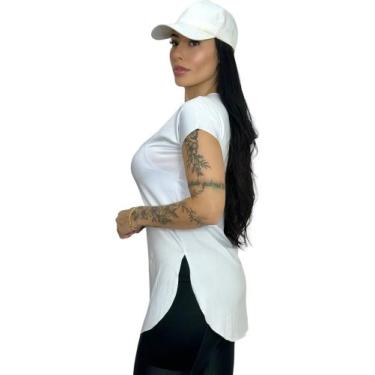 Imagem de camisa feminina blusa tapa bumbum academia - TB modas, Branco, G