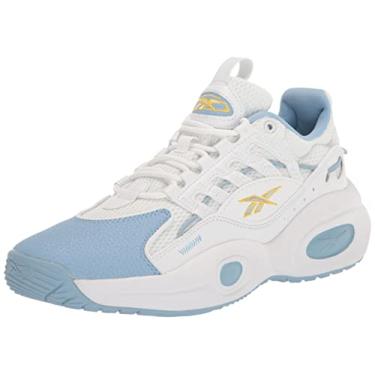 Imagem de Reebok Tênis de basquete masculino Solution MID Fitness Basketball, Branco/azul fluido, 14.5 Women/13 Men