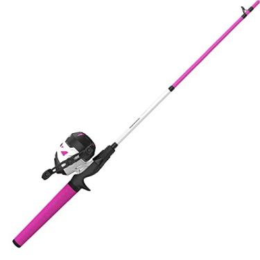 Imagem de Zebco Carretel de spincast rosa Roam e combo de vara de pesca de 2 peças, cabo ComfortGrip, carretel de pesca anti-reverso instantâneo, tamanho 30