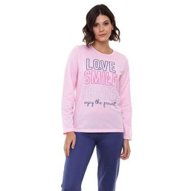 Imagem de Pijama Longo Smile Doce Luar 10870 Rosa, Rosa, Marinho, M