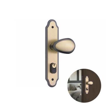 Imagem de Fechadura Latonada Oxidada Para Porta Residencial Externa de 25 A 35 M