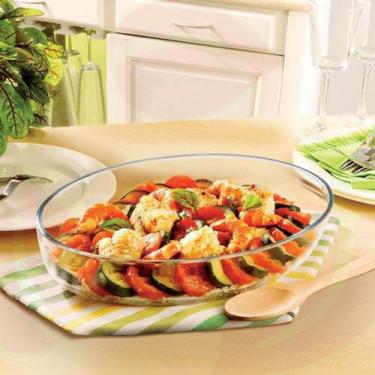 Imagem de 3 Forma de Vidro Oval 3L Assados Cozidos Saladeira Doces Sobremesa - C