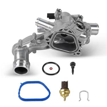 Imagem de WMPHE Carcaça de termostato de refrigeração de motor de alumínio atualizado compatível com Mini Cooper 2007-2013, Cooper Countryman 2011-2013 - DOHC 4Cyl 1.6L, substituição para 11537534521,