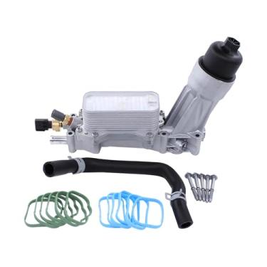Imagem de MOTOKU Conjunto de carcaça de alumínio do filtro de óleo do motor com mangueira de saída do refrigerador de óleo para Chrysler 200 300 para Dodge Charger Durango Journey para Jeep Cherokee Wrangler