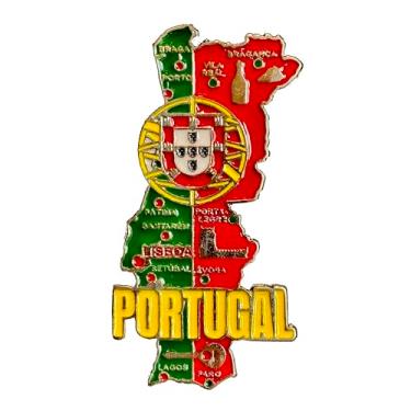 Imagem de Imã Portugal – Imã Mapa Portugal Bandeira Cidades Símbolos - Mapa Mundi Magnético - Imã Geladeira Portugal