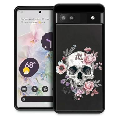 Imagem de Goodsprout Compatível com Google Pixel 7A, crânio branco rosa rosa design padrão incrível à prova de choque anti-arranhões capa traseira rígida PC para Google Pixel 7A