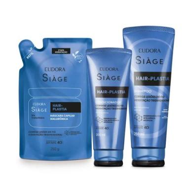 Imagem de Combo Siàge Hair-Plastia: Shampoo 250ml + Refil Máscara Capilar 250g +