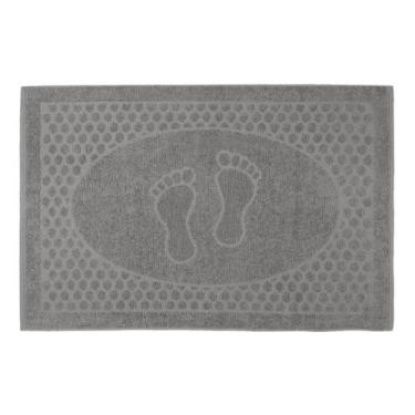Imagem de Toalha De Piso Atoalhado Felpudo Luxo 45x70cm Saida Banho - Dugu, Cinz