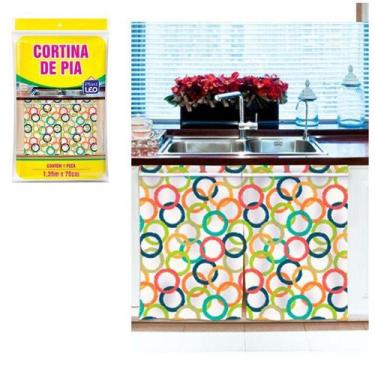 Imagem de Kit com 2 cortinas 1 para box de banheiro 1 para pia cozinha - PLAST L