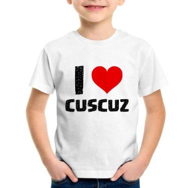 Imagem de Camiseta Infantil I love cuscuz - Foca na Moda, Branco, 8