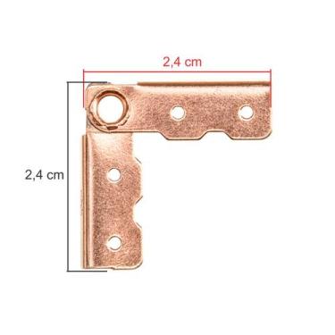 Imagem de Mini Dobradiça Canto Lateral 4 Peças Decoração Caixas Artesanato Mdf -