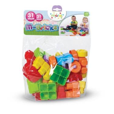 Imagem de Brinquedo Didático Infantil M-Bricks 31 peças - Maral