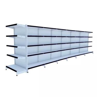 Imagem de Gondola Centro 170 Fit Ate 6 Metros 1 Ponta Branco 65b Pe Preto - AMAP
