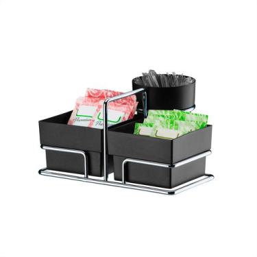 Imagem de Suporte Café Porta Sachê Duplo Mexedor Organizador Prateado - Future, 