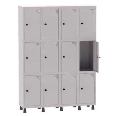 Imagem de Armário Guarda Volume Locker Roupeiro 4 Vãos 12 Portas Aço GRP504/12 C