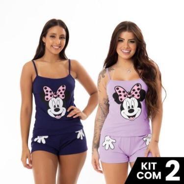 Imagem de Kit 2 Baby Dolls Short e Blusa de Alça Estampado Mãozinha Personagem C