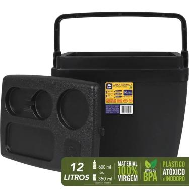 Imagem de Caixa Térmica Cooler 12 Litros Preta 071307 BEL