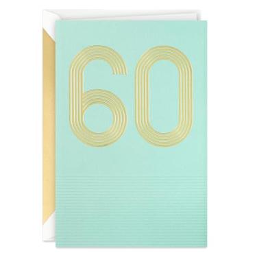 Imagem de Hallmark Cartão de aniversário de 60 anos Signature Studio Collection (verde e dourado)