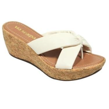 Imagem de Tamanco Cruzado Via Scarpa 1283.146 Salto Plataforma Cortiça-Feminino