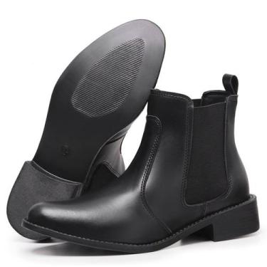 Imagem de Bota Coturno Feminino Tratorada Chelsea Macia Confortável - Myrol Outl