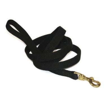 Imagem de Dean & Tyler Coleira de nylon para cães Night Walk, preta, costurada à mão com ferragens de latão sólido, 91 cm por 1,9 cm, preta