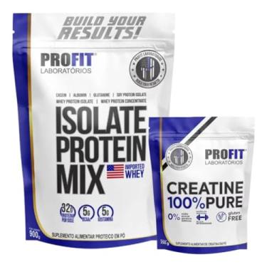 Imagem de Kit Whey Protein Isolate Protein Mix 900g + Creatina Pura 250g - Profit Labs (Refil 900g, Chocolate)