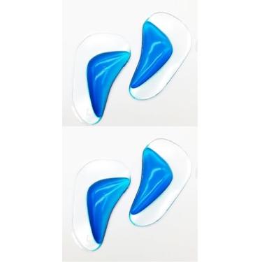 Imagem de 02 Pares Palmilha Gel Arco Plantar Ortopédica Pé Chato Silicone Adesivo (M)