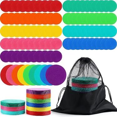 Imagem de Tinideya 90 peças de marcadores de poli pontos de vinil de 12 cm, marcadores antiderrapantes para academia, piso, futebol, basquete, velocidade, agilidade, treinamento, sala de aula, organização