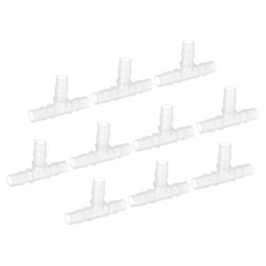 Imagem de PATIKIL Encaixe de farpa de mangueira de plástico de 1,5 cm, 10 peças igual em forma de T 3 vias adaptador de emenda de junta de união interseção farpada para ar água, combustível, gás, líquido tubo,