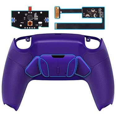 Imagem de eXtremeRate Kit de remapeamento RISE4 galáctico roxo emborrachado programável para controlador PS5 BDM 010 e BDM 020, placa de atualização e invólucro traseiro redesenhado e 4 botões traseiros para controlador PS5