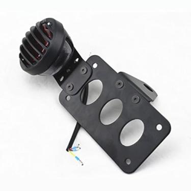 Imagem de E-Bro Lateral Preta Montada Vertical/Horizontal Placa de Carteira de Luzes para Honda, Yamaha, Suzuki, Kawasaki, Harley Bobber Chopper