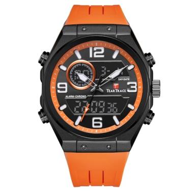Imagem de TEARTRACE Relógio masculino com cronógrafo analógico-digital à prova d'água, relógio esportivo, calendário, data, alarme luminoso, casual, trabalho, caminhada, corrida, relógio de pulso com ponteiro