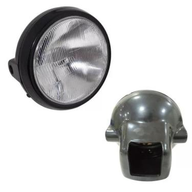 Imagem de Farol Completo Moto CBX 200 Strada 93/03 - Aro Metal Preto (sem Lampad